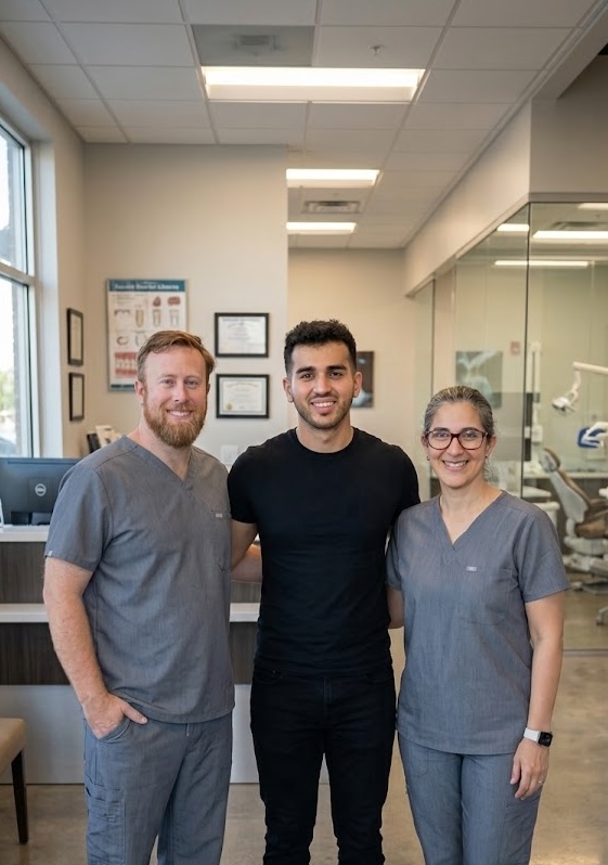General dentist team in clinic lobby
